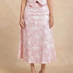 RAREISM White Cotton Printed Skirt-image-85
