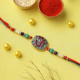 Aapno Rajasthan Sacred Om Multicolor Rakhi-image-40