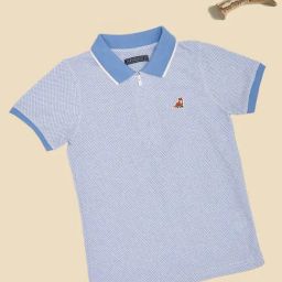 Pantaloons Junior Boys Powder Blue Printed Polo T-Shirt-picture-23