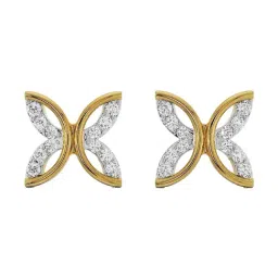 Emori 18k Yellow Gold & Diamond Whimsical Leaf Stud Earrings-image-94