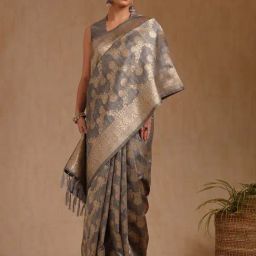 Soch Grey Other Zari Saree With Unstitched Blouse-picture-11