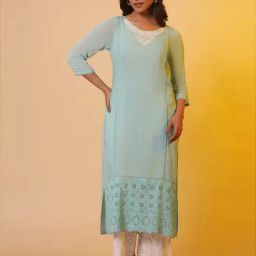 Aurelia Sky Blue Embellished Straight Kurta-image-28
