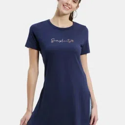 Jockey Navy Cotton Graphic Print Long T-Shirt-picture-42