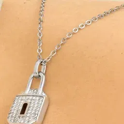 Touch925 925 Pure Silver Classic Lock Necklace-image-64