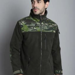 Mountmiller Olive Green Regular Fit Printed Jackets-image-79