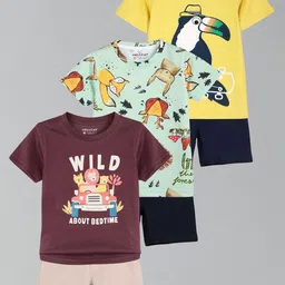 HELLCAT Boys Pack Of 3 Printed Short Sleeves T-shirt With Shorts-image-92