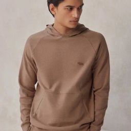 ANDAMEN Dark Khaki Regular Fit Cotton Hooded Sweatshirt-picture-32