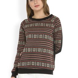 Zima Leto Women Black Self-Design Sweatshirt-image-93
