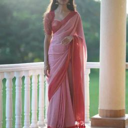 Suta Light Pink Mul cotton with zari Sarees-25