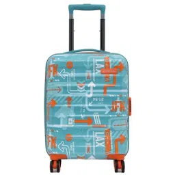 Uppercase JFK Teal Blue Printed Hard Small Trolley Bag - 40 cm-image-51