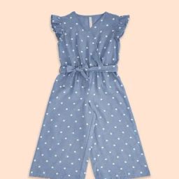 Pantaloons Junior Kids Blue Cotton Printed Jumpsuit-picture-3