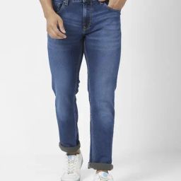 Spykar Dark Blue Cotton Regular Fit Jeans-picture-11