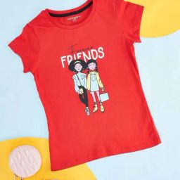 Pantaloons Junior Red Cotton Printed T-Shirt-image-70