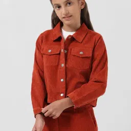 VERO MODA GIRL Red Textured Full Sleeves Shirt-image-77