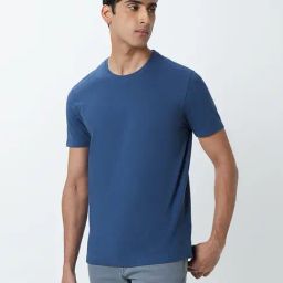 WES Casuals by Westside Blue Eco-Save Slim-Fit T-Shirt-image-76