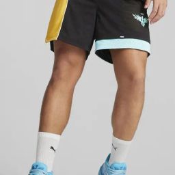 Puma X MELO Rare Ralph Black Regular Fit Printed Sports Shorts-image-14