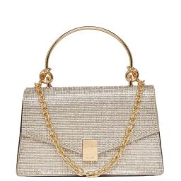 Aldo Golden Embellished Medium Satchel Handbag-image-15
