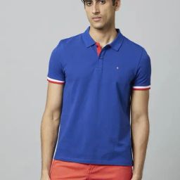 Celio* Blue Cotton Regular Fit Polo T-Shirt-image-56