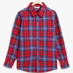 Campana Kids Red & Blue Checks Full Sleeves Shirt-image-28