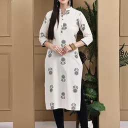 Roly Poly Women Floral Embroidered Kalamkari Daily Straight Kurta-picture-32