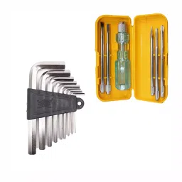 Hillgrove HGCM483M1 Hex Allen Key with 5in1 Screwdriver Bolt Spanner Wrench L Shape Tool Allen Key Set-25