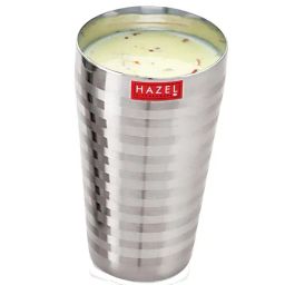 HAZEL Silver Stainless Steel Lassi Glass (0.75 L) - Set of 4-picture-48