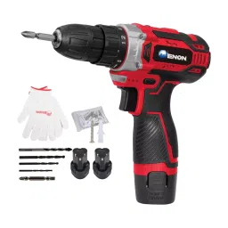 ENON Heavy Duty Cordless Drill Machine 1-10 mm 12 V 1500 RPM 2-Speed with Accessories, ‎XE-CD1210-11