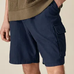 NEXT Men Linen Cargo Shorts-image-30