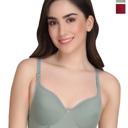 Liigne Pack Of 2 Medium Coverage Non Padded Everyday Bras With All Day Comfort-28
