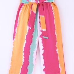 CrayonFlakes Tie & Dye Striped Belt Detail Palazzo - Pink-picture-21