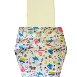 Dumbledo Cloth Diaper Free Size Leak Proof Eco-Friendly Reusable Adjustable Quick Dry Unisex With Insert Pack of 1 - White-11