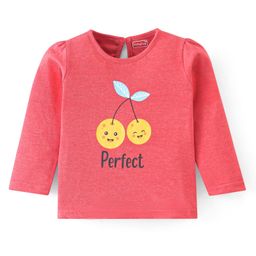 Babyhug 100% Cotton Knit Full Sleeves Top Berry Graphics - Red-image-29