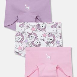 Mackly Pack Of 3 Unicorn Printed Boxer Briefs - Lavender White & Pink-image-83