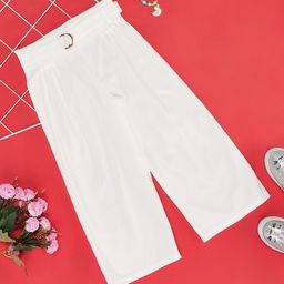 Pantaloons Junior Solid Trouser - White-picture-4