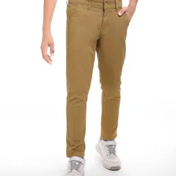 Pine Kids Cotton Woven Full Length Solid Colour Trouser - Tan-picture-12