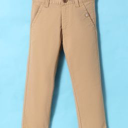 UCB Cotton Woven Full Length Solid Color Trouser - Tan-image-5