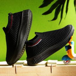 KATS Mesh Detailed Slip On Shoes - Black-image-29