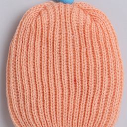Little Angels Knitted Braided & Pom Pom Embellished Cap - Peach - Diameter - 28cm-picture-23