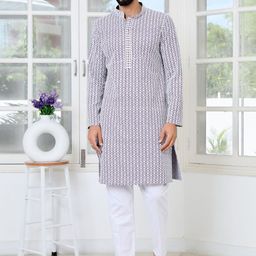 See Designs Men Embroidered Regular Sequinned Kurta with Pyjamas-picture-19