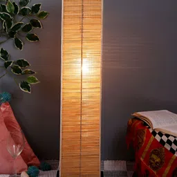 Devansh Beige & Brown Rectangle FloorLamps-35
