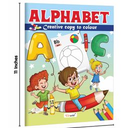 gowoo Alphabet, Numbers, Fruits, Vegetables and Flowers -Creative Copy to Colour book : Picture Coloring Book for Early Learners, Children Coloring Book for Ages 3-12 | Combo of 5 Copy Colouring books image 2