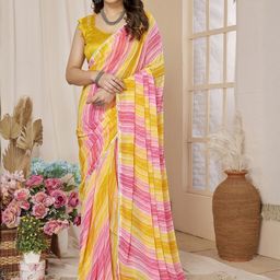 VS MALL Ethnic Motifs Poly Georgette Ready to Wear Saree-image-75