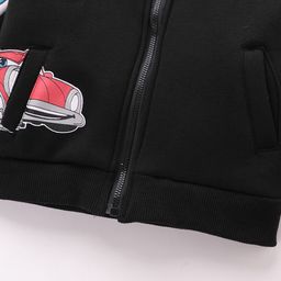 Kookie Kids Full Sleeves Front Open Hooded Sweatjacket with Colour Block Design & Text Print - Multicolour image 5