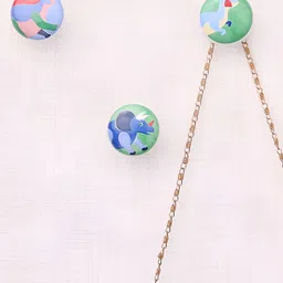 Indianshelf Set Of 3 Blue & Green Printed Wall Hooks image 5