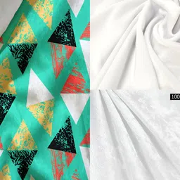 ArtzFolio Green & White Digital Printed Table Runner image 2