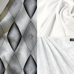 ArtzFolio White & Black Geometric Printed Velvet Table Runner image 4