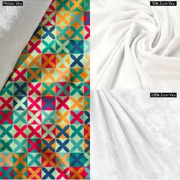 ArtzFolio Green & Pink Geometric Printed Table Runner image 4