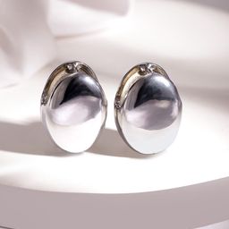 Rubans Sleek Minimalist Silver-Plated Stud Earrings-image-28