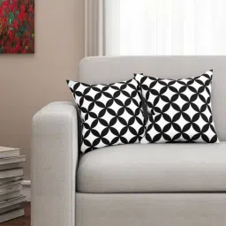 SEJ by Nisha Gupta Black & White Cushion Covers - Set of 2-image-50