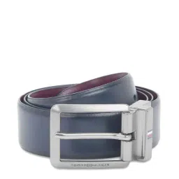 Tommy Hilfiger Aarhus Navy & Wine Leather Reversible Belt for Men-image-78